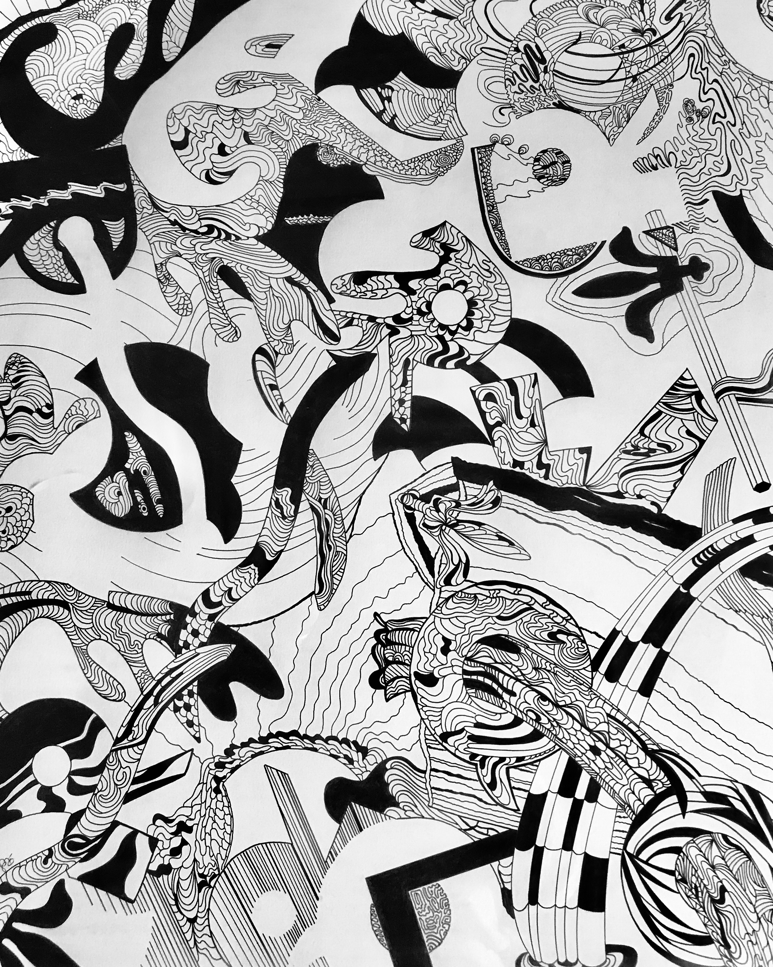 Pen on Bristol paper