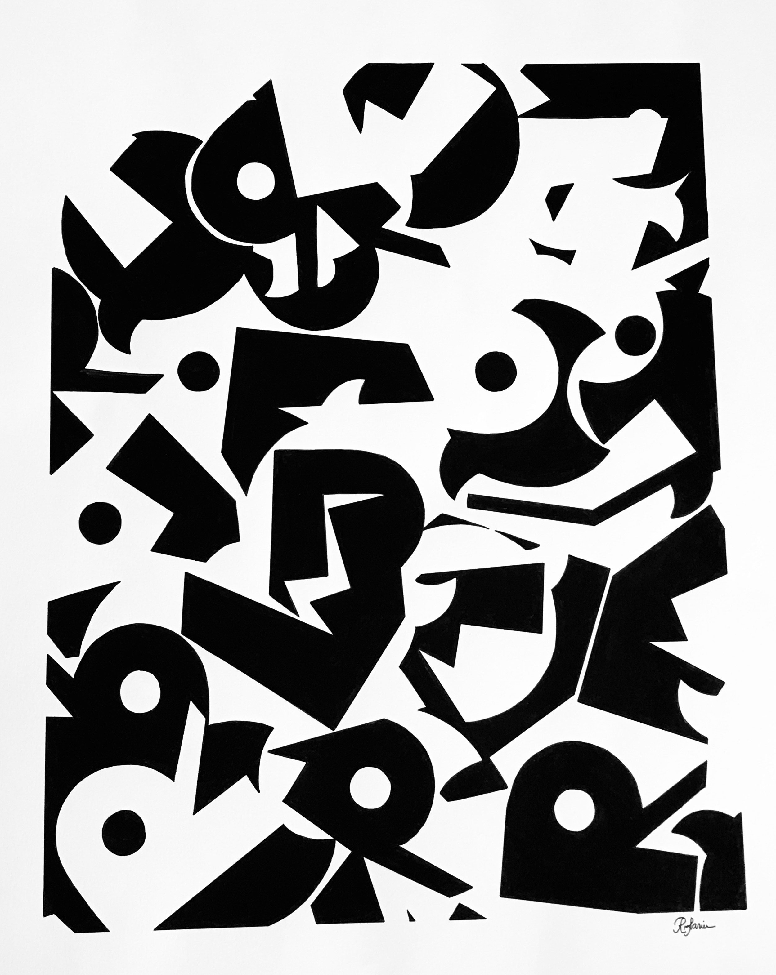 Pen on Bristol paper